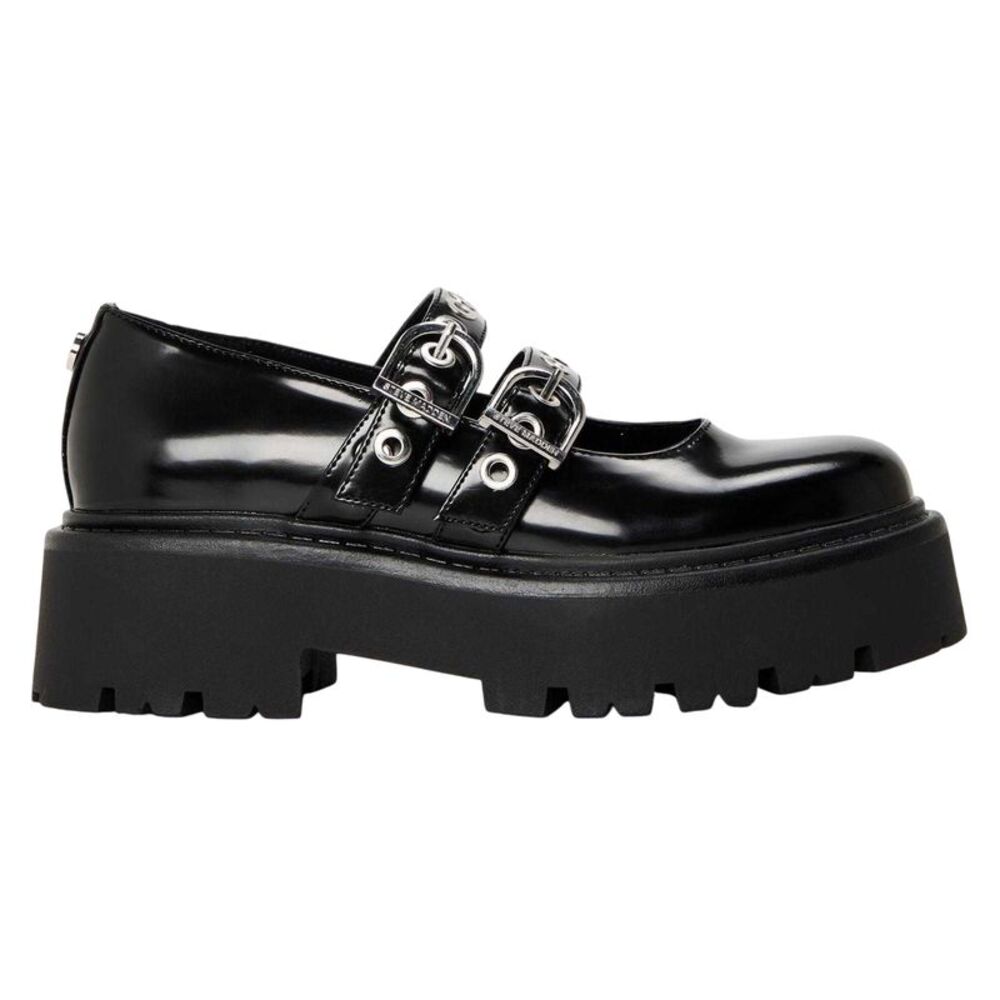 Steve Madden Womens/Ladies Overt Action Leather Mules / Black